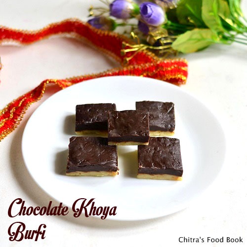 Chocolate khoya burfi recipe