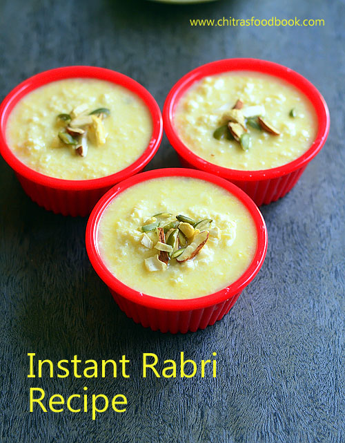 Instant Rabri Recipe In Microwave – Quick Rabdi Recipe With Milkmaid/Condensed milk