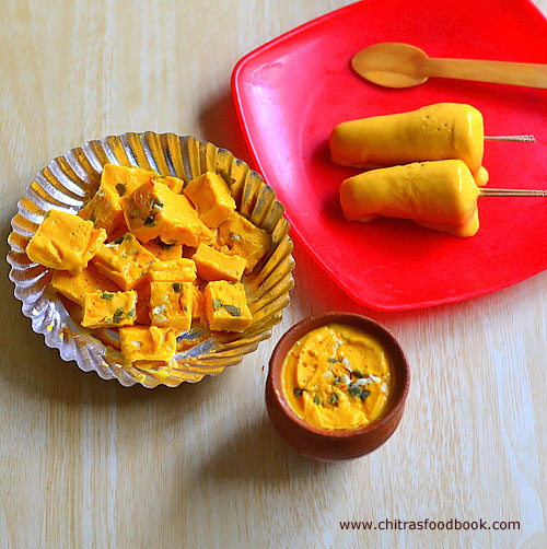 No Cook Mango Kulfi With Condensed Milk & Fresh Cream