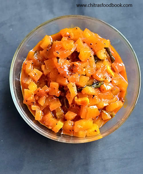 Raw Papaya Pickle (Instant) – Green Papaya Sweet and Sour Pickle Recipe