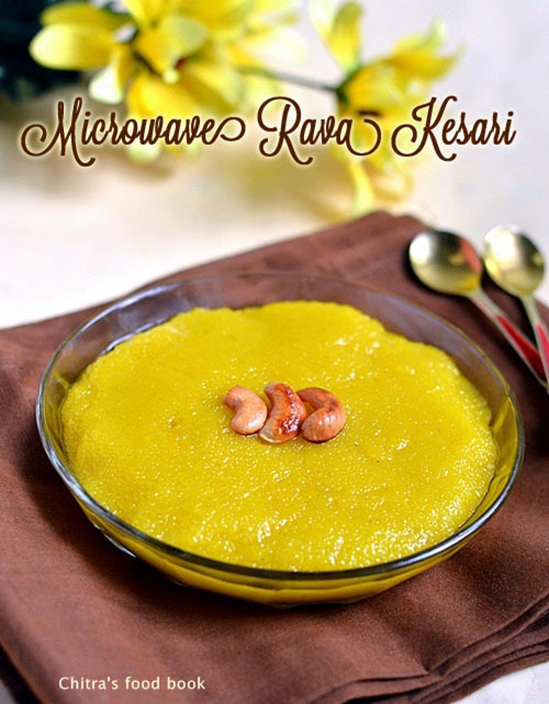 Microwave sooji halwa