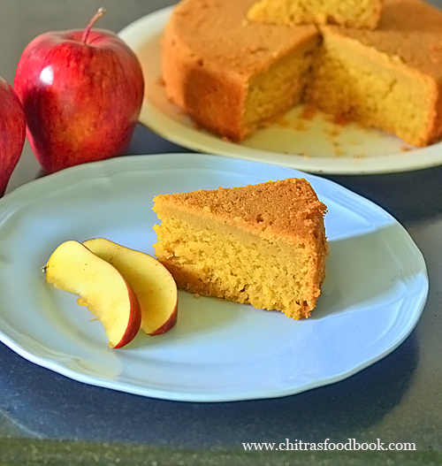 Eggless Apple Cake Recipe | How To Make Apple Cake (Microwave and convection oven version)