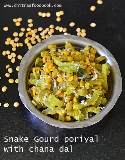 Snake Gourd Poriyal With Chana Dal – Pudalangai Kadalai Paruppu Poriyal Recipe