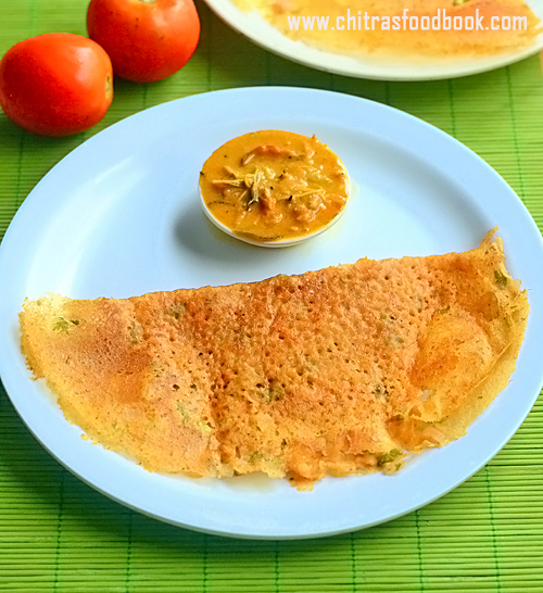 Instant Tomato Dosa Recipe With Rice Flour – Instant Thakkali Dosai