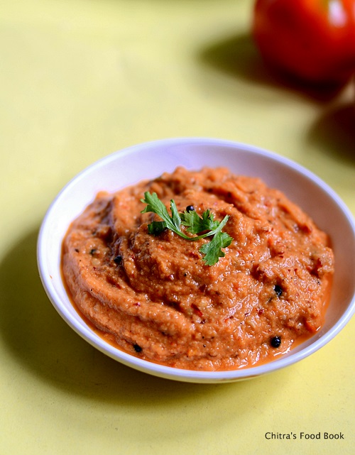 tomato roasted gram dal chutney